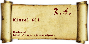 Kiszel Ali névjegykártya